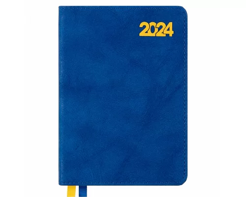 Ежедневник датированный 2024г А6 Leo Planner Case синий 352 ст (252456)