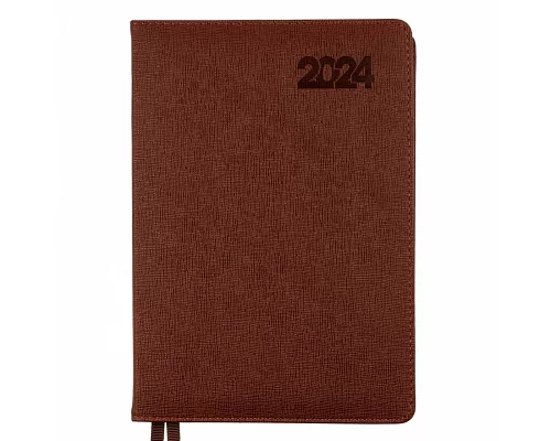 Ежеденевник А5 датированный 2024 Leo Planner Escalada с твердой обложкой коричневий (252442)