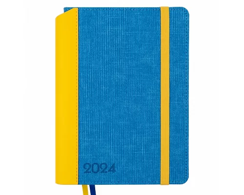 Щоденник А5 датований 2024 Leo Planner Patriot 1 з твердою обкладенкою жовто-синій  (252446)