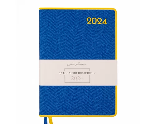 Щоденник А5 датований 2024 Leo Planner Patriot 2 з твердою обкладенкою жовто-синій  (252447)