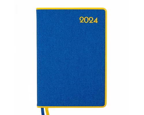 Ежеденевник А5 датированный 2024 Leo Planner Patriot 2 с твердой обложкой желто-синий  (252447)