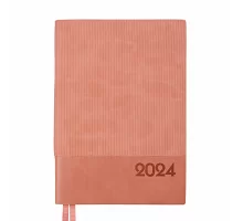 Ежеденевник А5 датированный 2024 Leo Planner Velvet с мягкой обложкой розовый (252430)