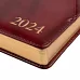 Щоденник А5 датований 2024 Leo Planner Whisky з твердою обкладенкою бордо (252449)
