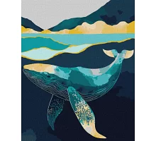 Картина по номерам Изящный кит с красками металлик 40x50 Идейка (KHO6522)