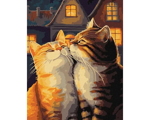 Картина по номерам Влюбленные котики 40x50 Идейка (KHO6526)