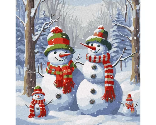Картина за номерами Чарівні сніговики 40x40 Идейка (KHO5106)