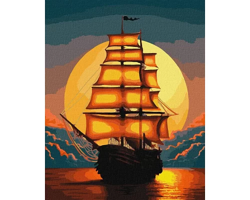 Картина по номерам Оранжевые паруса 40x50 Идейка (KHO2777)