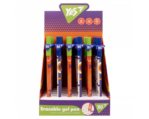 Ручка гелева пиши-стирай Erudite 0.5 мм синя YES (420400)