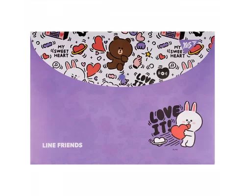 Папка конверт А4 на кнопці Line Friends YES (492193)