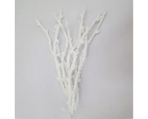 Ветка декоративная Морозные сосульки белые 40 см YES! Fun (974740)