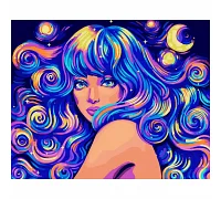 Картина по номерам Космическая девушка 40*50 см неоновые краски Santi (954518)