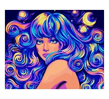 Картина за номерами Космічна дівчина 40*50 см неонові фарби Santi (954518)