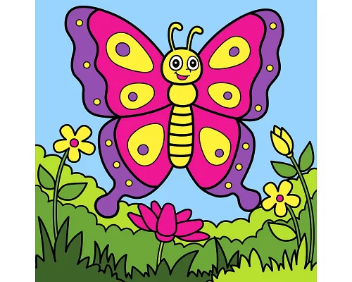 Картина по номерам Бабочка 25*25 см неоновые краски Santi (954596)