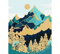 Картина за номерами Гірський ландшафт з фарбами металік 40x50 Идейка (KHO5102)