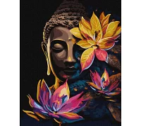 Картина по номерам Будда с лотосами с красками металлик 40x50 Идейка (KHO5103)