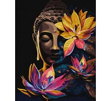 Картина по номерам Будда с лотосами с красками металлик 40x50 Идейка (KHO5103)