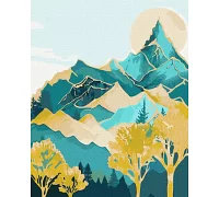 Картина за номерами Гірський ландшафт з фарбами металік 40x50 Идейка (KHO5104)