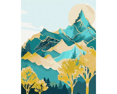 Картина по номерам Горные вершины с красками металлик 40x50 Идейка (KHO5104)