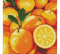 Алмазна мозаїка без підрамника - Соковитий апельсин 20x20  Ідейка (AMC7707)