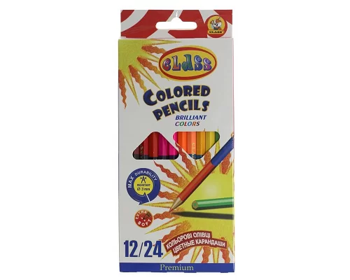 Набор цветных карандашей двухсторонние 12 шт. 24 цвета CLASS PREMIUM (1612/24)