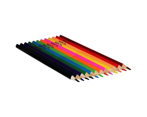 Набір кольорових олівців тригранні 12 кольорів CLASS PREMIUM (1912/1)