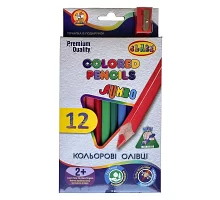 Набір кольорових олівців тригранні 12 кольорів + стругачка CLASS JUMBO (1812C)