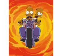 Картина за номерами Гомер і Барт на байку 40х50 см АРТ-КРАФТ (10286-AC)