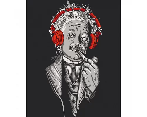 Картина за номерами Ейнштейн в навушниках 40х50 см АРТ-КРАФТ (10314-AC)