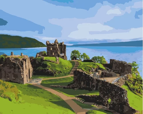 Картина за номерами Замок Аркарт. Шотландія 40х50 см АРТ-КРАФТ (11237-AC)