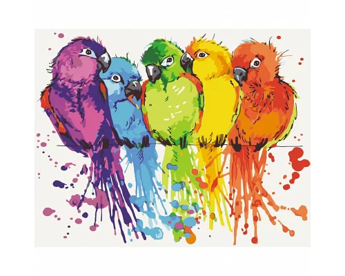Картина за номерами Райдужні папуги 40х50 см АРТ-КРАФТ (10617-AC)