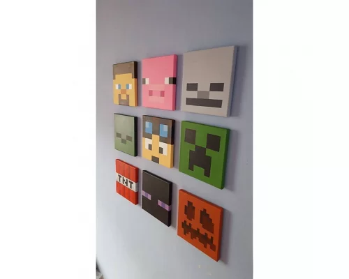 Розпис на полотні Качка Minecraft 30х30 см АРТ-КРАФТ (15021-AC)