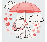 Розпис на полотні Котик з парасолькою 30х30 см АРТ-КРАФТ (15568-AC)