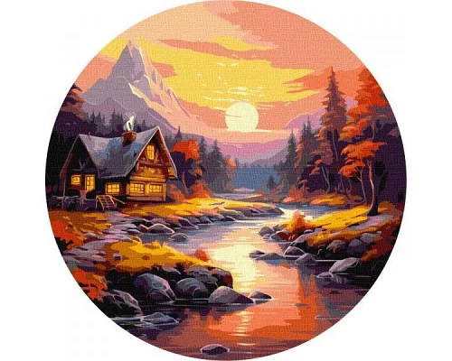 Картина за номерами кругла Гірська панорама  art_selena_ua d=39 Ідейка (KHO-R1020)