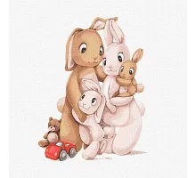 Картина за номерами Маленька сім'я кроликів  tanya_bonya 30х30 Ідейка (KHO6041)
