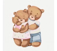 Картина по номерам Счастливая семья медвежат  tanya_bonya 30х30 Идейка (KHO6028)