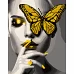 Картина за номерами c алмазной мозайкой Дівчина з золотим метеликом  40*50 см. SANTI (954674)