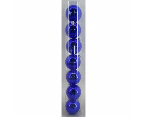 Набір новорічних куль Патріотичні Novogod'ko пластик 6 cм 7 шт/уп синій (974896)