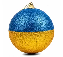 Куля новорічна Novogod'ko Патріотична пінопласт 12 см жовто-блакитна (974894)