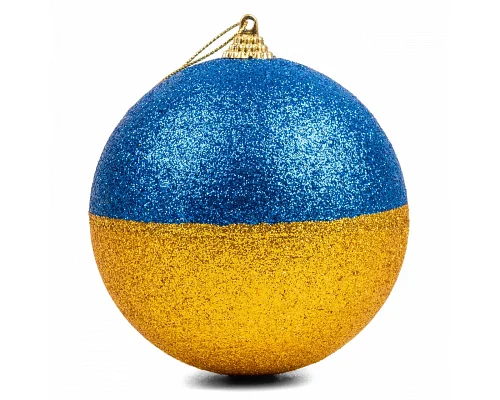 Куля новорічна Novogod'ko Патріотична пінопласт 12 см жовто-блакитна (974894)