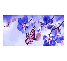 Картина за номерами Метелики на орхідеях 50х25 см Strateg (WW052)