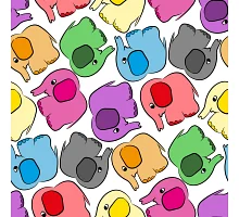 Картина за номерами Різнокольрові слонята  30х30 см Strateg (ES182)