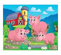 Картина за номерами Свинки у багнюці  30х30 см Strateg (ES163)