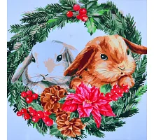 Картина за номерами Зимові кролики  40х40 см Strateg (SK059)