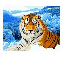 Картина за номерами Тигр у засніжених горах  40х50 см Strateg (GS1583)