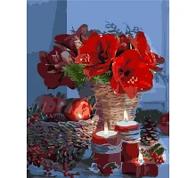 Картина за номерами Новорічні свічки  40х50 см Strateg (GS1584)