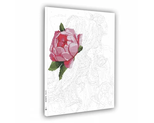 Картина за номерами з алмазною мозаїкою Дівчина з рожевими півоніями 40*50 см. SANTI (954675)
