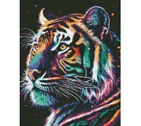 Алмазна мозаїка Фантастичний тигр з голограмними стразами (AB) 40х50 Ідейка (AMO7742)