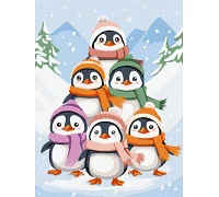 Картина за номерами Забави пінгвінів 30х40 Ідейка (KHO6101)