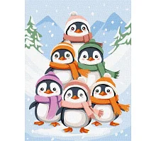 Картина по номерам Забавы пингвинов 30х40 Идейка (KHO6101)