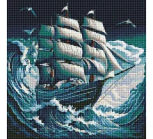 Алмазна мозаїка Шторм на морі 40х40 Ідейка (AMO7720)